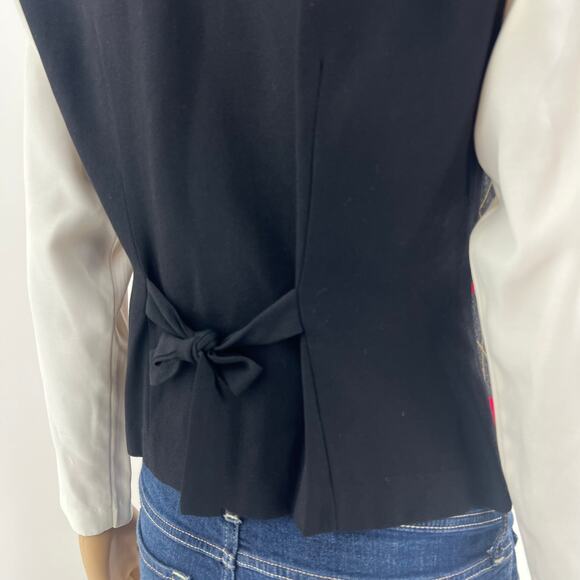 Positive Attitude US 4 American VINTAGE 80s Red Argyle Plaid Dicky Bib Vest Top - Picture 9 of 10